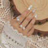 2pcs Shell Pearl Adjustable Wedding Statement Rings for Women Girls
