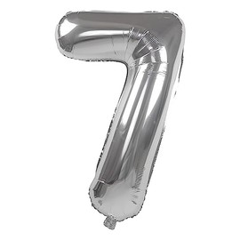 Party Kawaii 32 inch Giant Number Helium Foil Birthday Party Balloons (Silver Number 7)