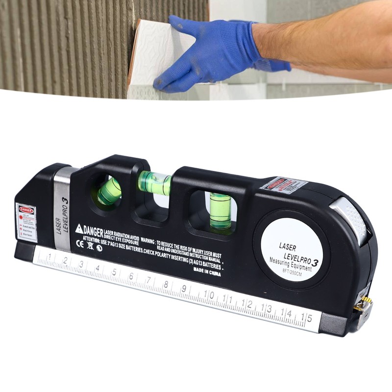 Laser Leveler 3 in 1 Bubble Level Tape Measure Scale