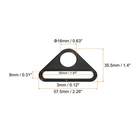 QUARKZMAN Triangle Buckle Adjuster, Pack of 10 2 Inch Triangle D-Rings Adjusters with Swivel Clip for Webbing, Matte Black, Matte black