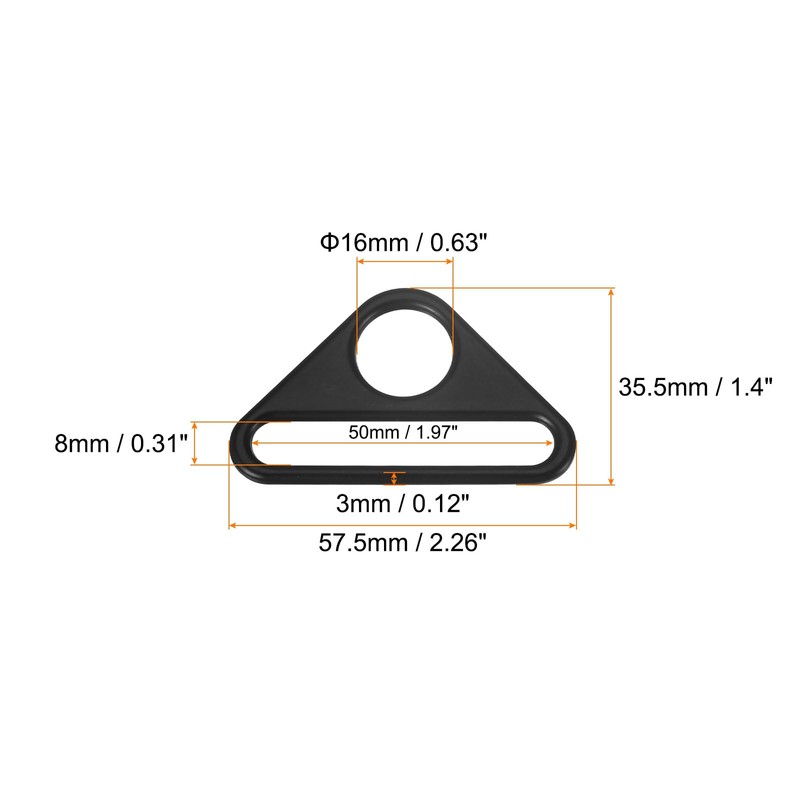 QUARKZMAN Triangle Buckle Adjuster, Pack of 10 2 Inch Triangle