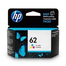 Original HP 62 Tri-color Ink Cartridge | Works with HP ENVY 5540, 5640, 5660, 7640 Series, HP OfficeJet 5740, 8040 Series, HP OfficeJet Mobile 200, 250 Series | Eligible for Instant Ink | C2P06AN
