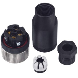 Lonlonty M12 4 Pin Male & Female Socket Panel Aviation Wire Connector,12mm Industrial Circular Connector,Outdoor Waterproof IP67,4 Sets