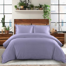 Royal Hotel Bedding Duvet Cover 500 Thread Count 100% Cotton King Size, Button Closure, Soft and Cool, 3 Piece King/Cal-King Duvet Cover Set, Solid, Periwinkle