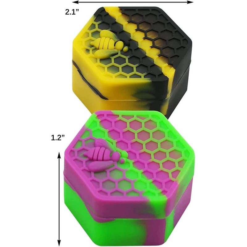 KUVIS 26ml Hexagon Silicone Wax Containers Concentrate Non-stick Jars (15)
