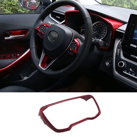 BOYUER for Toyota Corolla 2020-2026,2019-2025 Corolla Hatchback Corolla Cross ABS Instrument Panel Dial Dashboard Trim Cover Frame Car Interior Accessories Decoration Panel Moulding Trims (Wine Red)