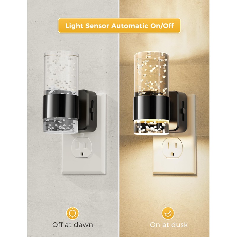 Night Lights Plug into Wall, Dimmable Night Light with Dusk
