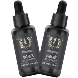 mySecretOil Pure Argan Oil 100ml (2 x 50ml) #Cuticle - 100% Cold Pressed and Natural Oil - Oil for Hair, Nails, Nail & Body Skin - Protection & Shine for Hair