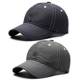 TAGVO 2 Pack Quick-Dry Baseball Caps for Men Women, Lightweight Breathable Running Hats with Wide Brim for Outdoor Activities