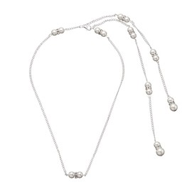 Asphire Vintage Bridal Pearl Back Chain Necklace Long Pendant Lariat Y Necklace Crystal Pearl 1920s Costume Wedding Accessories for Women