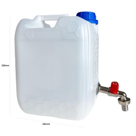 pokm toolsmarket - Water Canister with Tap, Water Canister 5 L, Drinking Water Canister with Tap 1/2 Inch Thread Galvanised, Water Tank BPA-Free, Water Container with Screw Lid, Perfect for Camping