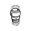 Cornat T617532 Clamp Fitting Screw Connection Diameter 32 mm x