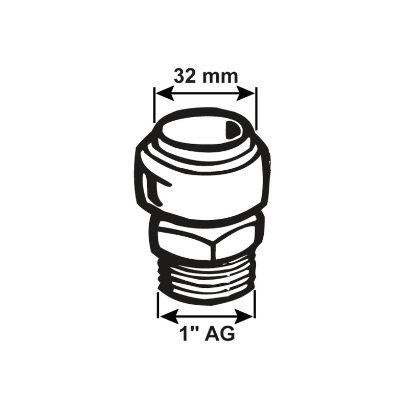 Cornat T617532 Clamp Fitting Screw Connection Diameter 32 mm x