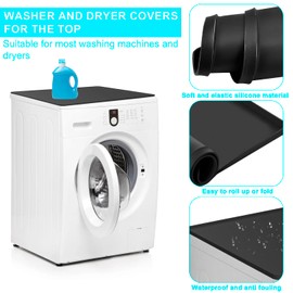 1PCS Washer and Dryer Covers for the Top, 26''x 24'' Silicone Washer and Dryer Top Protector Mat Non-slip Waterproof Washable Washer Dryer Countertop Cover for Home Kitchen Laundry Room