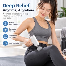 Portable Massage Gun for Full Body Use – 4 Interchangeable Heads & LED Display for Home, Office, Fitness and Travel