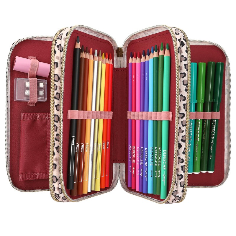 Depesche 13640 TOPModel LEOHEART with Bows Filled 3-Compartment Pencil Case