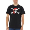 shop4ever Pirate Skull & Crossbones T-Shirt Pirate Flag Shirts XX-LargeBlack