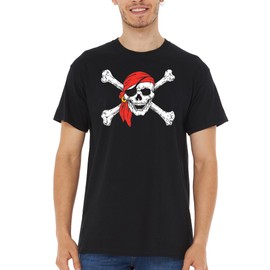 shop4ever Pirate Skull & Crossbones T-Shirt Pirate Flag Shirts XX-LargeBlack 11224