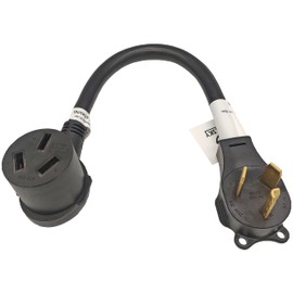 Fullsky FC-103105 Male NEMA 10-30P Dryer Plug to NEMA Female 10-50R 3 Prong Dryer Receptacle Adapter Output 30Amp 125 or 250Volt