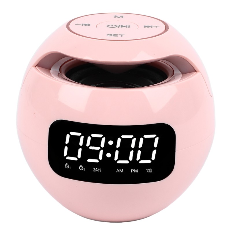 Bluetooth Clock Speaker Round Small Support Memory Card Wireless Alarm