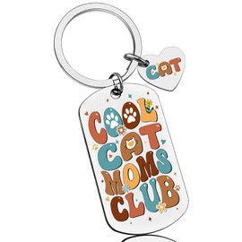 Crizaor Mom Stocking Stuffers 2025 Cat Mom Gifts For Women Cat Lover Gifts Cool Moms Club Keychain For Cats Lady Birthday Mothers Day Gift For Cats Lovers For Women Gift Lovers