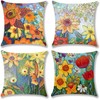 layhut Sunflower Pillow Covers 18x18,Outdoor Flower Pillow Case, Summer Cushion