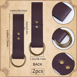 GORGECRAFT Pack of 2 PU Leather Skirt Hiking Belt Renaissance Medieval Vintage Belt Skirt Hiking Clips Jug Strap Waistband Accessories For Renaissance Costumes Belt Fair Cosplay Garment Camel, Camel