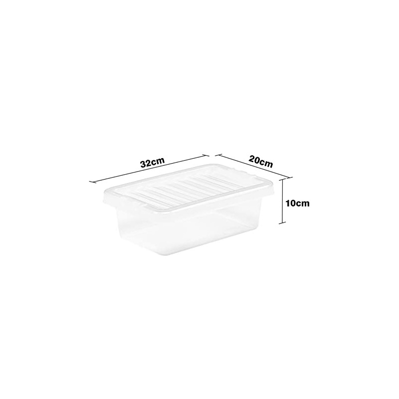 4L Litre Small Plastic Wham Storage Boxes With Lids Crystal