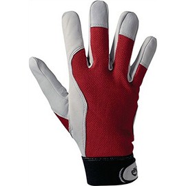 Gloves EN388 Cat.II Size 10 Goat Nappa Back of Hand Red Velcro Fastening