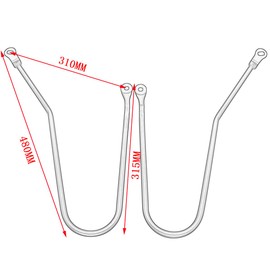 Motaux Saddlebag Support Bars Mount Guard Bracket for Triumph Bonneville T100 T120 2016-2023, Matte Black