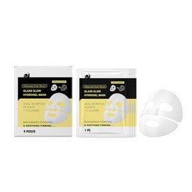 Bio Collagen Face Mask,Anti Wrinkle Mask,Advanced Snail Mucin & Collagen Hydrogel Face Mask - Korean Overnight Skincare for Glass Skin, Hydrating Anti-Aging Sheet Mask (Black1)