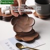 Pedoleco Wooden Coasters, Plum Blossom Shape, 3 Pieces, 3.7 x
