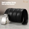JASGOOD Men Leather Ratchet Belt with Adjustable Automatic Slide Buckle