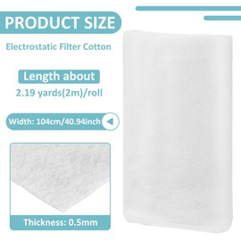 BENECREAT 2m Electrostatic Air Vent Filters, 1.04m Floor Vent Filters for Home Ceiling White Air Vent Cotton for Floor, Registers, Grilles, Ceiling, Wall HVAC Furnace