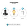 ledscom.de Vintage E27 Lamp Socket Retro Black Round 100 mm