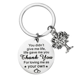 Bonus Mom Dad Gifts from Daughter Don You Didn't Give Me Life Keychain for Stepmom Stepdad Step Mom Dad Mother's Father's Day Gifts from Stepdaughter Stepson Adoption Gift
