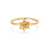 LADYGD Birth Flower Ring for Women 14K Gold Plated Floral