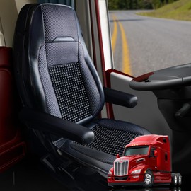 Semi Truck Beaded Seat Covers (1 PC) - Compatible with Freightliner, Peterbilt, Kenworth, Volvo & More - Beaded Cooling Car Seat Cover for Truckers – Truck Driver Seat Cushion