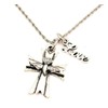 ChubbyChicoCharms Diving Dove Cross Stainless Steel Rope Chain Necklace with