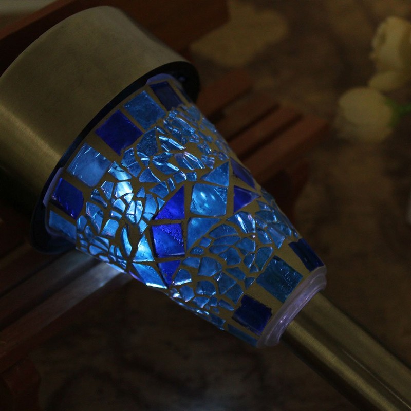 Solar Mosaic Border Led Path Lights, KEEDA Garden Decoration Christmas