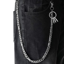 Miglaja Jeans Chain for Men Women, Punk Trousers Pants Chain for Biker Heavy Skull Chain Belt Goth Accessories (Spring)