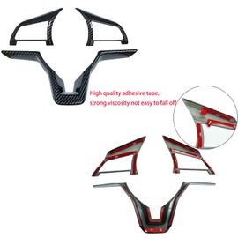 KEALAS - Accesorio para decoración interior de coche, funda para volante, fibra de carbono