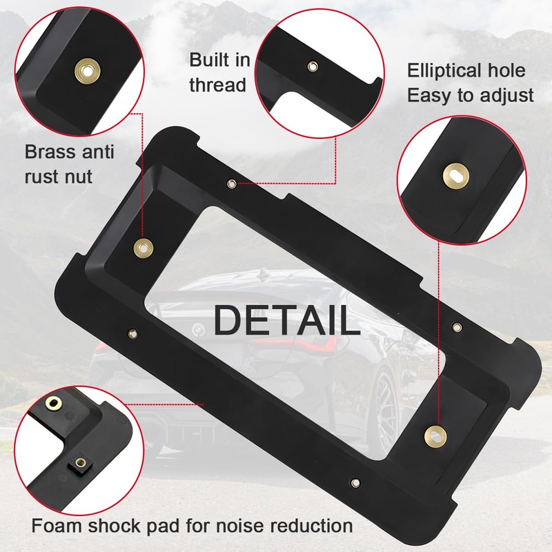 TSUGAMI Car Rear License Plate Frame Bracket Holder, OEM# 51187160607