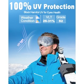 RIGWARL Ski Goggles OTG Anti Fog Snowboard Goggles, 100% UV Protection Snow Goggles for Men Women Adult Youth
