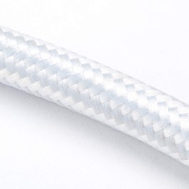 Textile Cable for Lamps, 10 m, White, 3-Core, (3 x 0.75 mm²), Plastic Power Cable with Ground Conductor, Textile Coated