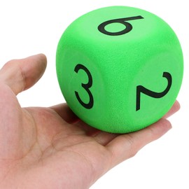 Abaodam 2Pcs Large Eva Foam Dice Playing for Party Activities Soft Oversized Jumbo Dice with Dots Children's Game Toys Teaching Table Game Accessories 6CM Green