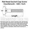 MonsterBolts - #6-32 x 1/4" Flat Head Socket Cap Screws,