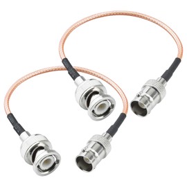Boobrie 2-Pack BNC SDI Cable 5.9inch BNC Male to Female RG316 Coaxial Cable 50 Ohm Pigtail Jumper for Antenna,Video Signals,CCTV,DVR,Camera