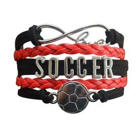 Soccer Charm Bracelet - Infinity Love Adjustable Charm Bracelet with Soccer Charm - Gift for Soccer Players