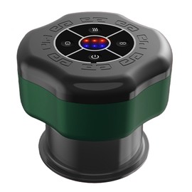 Electric Cupping Massager 6 Gears Suction Dredging Meridians Hot Compress Cordless Vacuum Gua Sha Massager Green